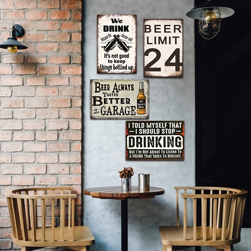 ป้ายโลหะวินเทจลายเบียร์และไวน์ - Wine Beer Pub บทวิจารณ์และราคา