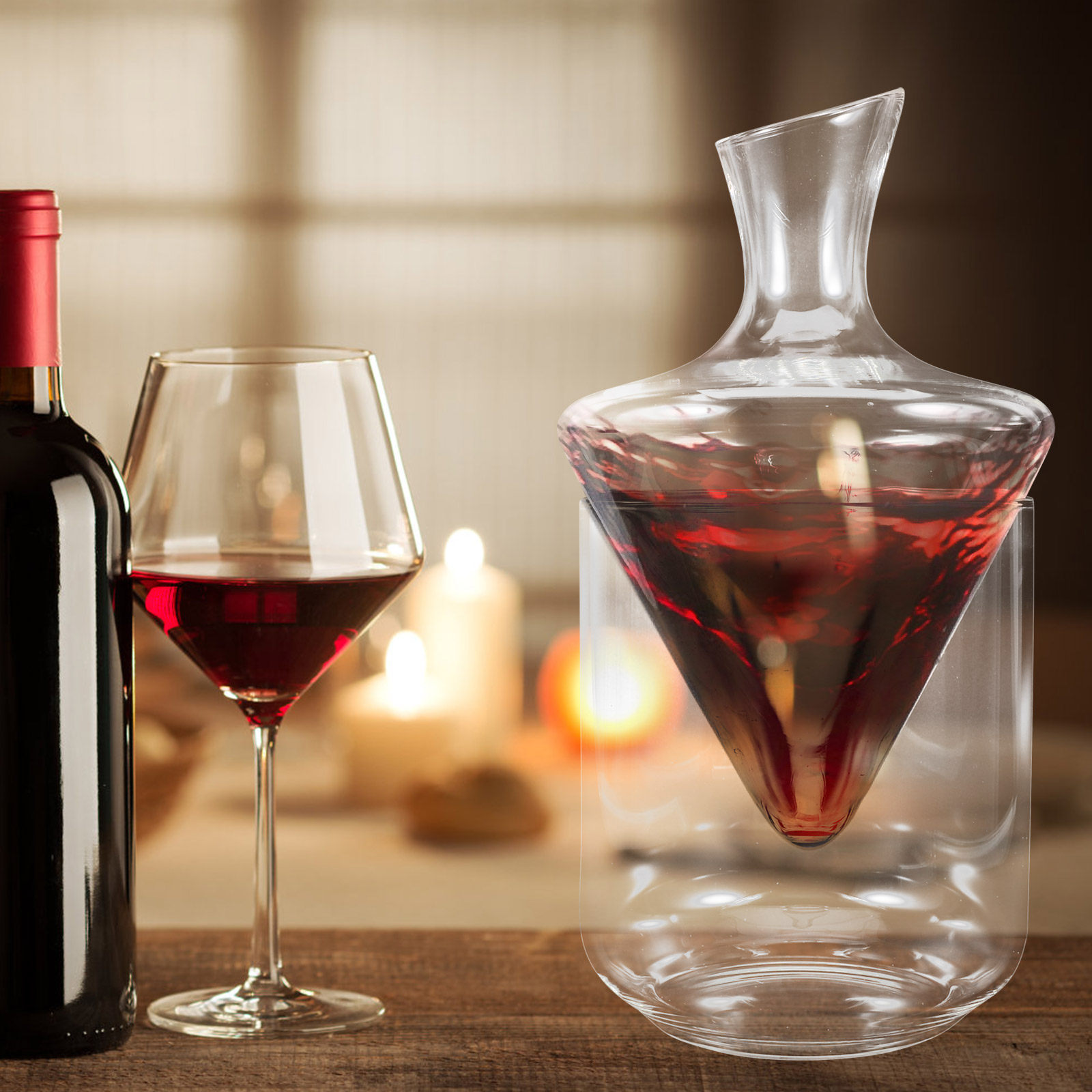 ชุดขวดแก้วไวน์ทรงเฉียงดีไซน์ทั - Decanter Aerator Set บทวิจารณ์และราคา
