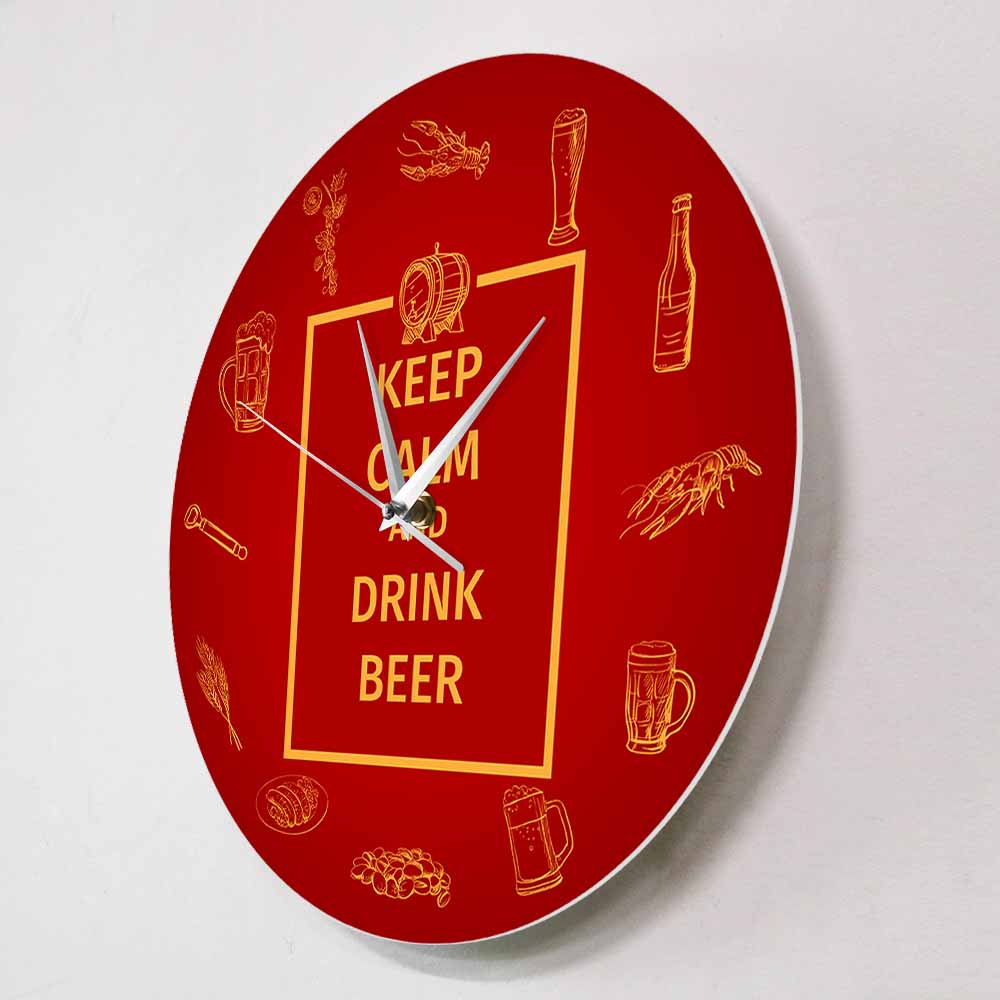 นาฬิกาแขวนผนังลาย Keep Calm An - Wine Beer Pub บทวิจารณ์และราคา