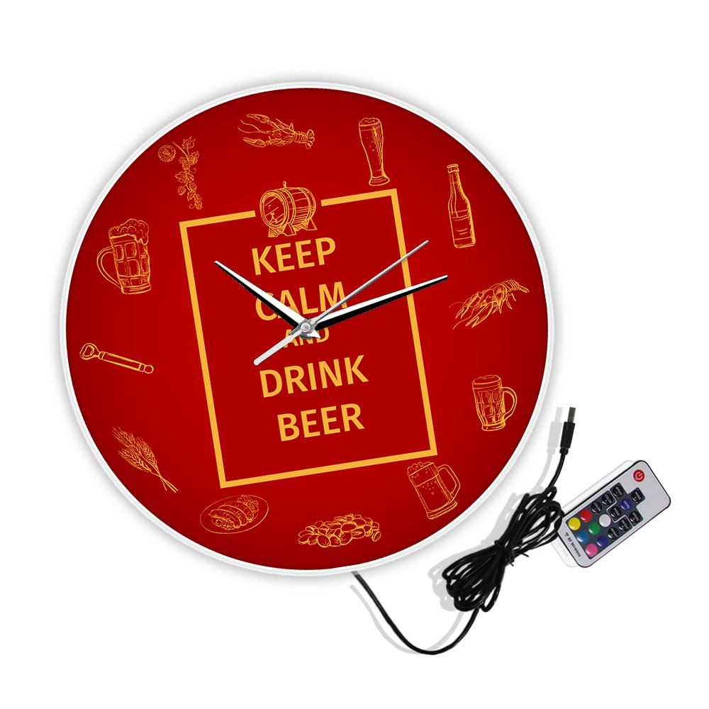 นาฬิกาแขวนผนังลาย Keep Calm An - Wine Beer Pub บทวิจารณ์และราคา
